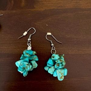 Handmade turquoise stones earrings